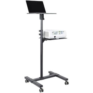 Mobiler Projektor und Laptopständer - Präsentationswagen (ADJPROJCART) - 2 Regal - 20 kg Kapazität - 4 Rollen - Stahl - 50