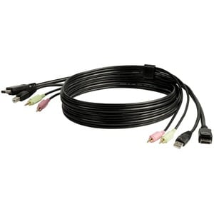 StarTech.com Câble de commutateur KVM DisplayPort®USB 4 en 1 de 1,8 m avec audio et microphone - 2e bout: 1 x 20-pin Displ