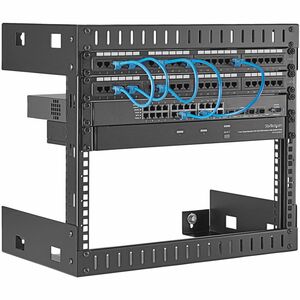 StarTech.com 2-Pfosten 8HE Heavy-Duty Wandmontage Netzwerk-Rack, 19" Open Frame Server Rack, 12" Tief, Wandmontage Daten-R