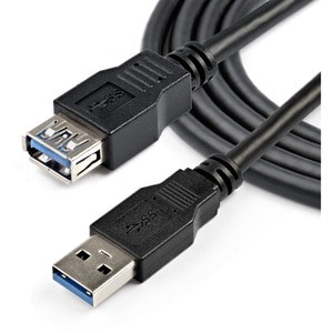 StarTech.com Câble d'extension USB 3.0 SuperSpeed de 2m - Rallonge USB A vers A - M/F - Noir - 2e bout: 1 x 9-pin USB 3.0 