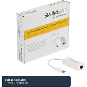 StarTech.com USB-C auf Gigabit Netzwerkadapter - USB 3.0 - Type-C Ethernet Adapter USB Powered - Weiß - USB 3.1 - Realtek 