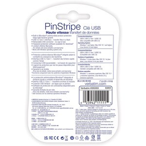 VERBATIM USB3.0 STORE N GO 32GB 32GB PINSTRIPE BLACK P-BLIST