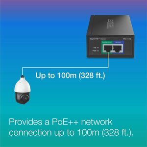 Injecteur POE TRENDnet TPE-117GI - Conforme aux normes TAA - 120 V AC, 230 V AC Entrée - 1,38 A Sortie - 1 x Gigabit Ether