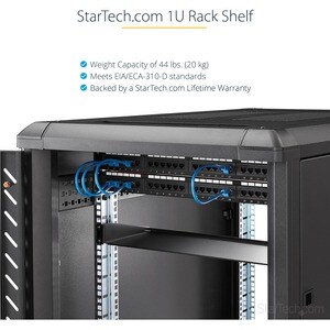 StarTech.com Étagère 1U pour armoire serveur - Profondeur de 250 mm - Étagère cantilever montable en rack - Acier - 20,05 