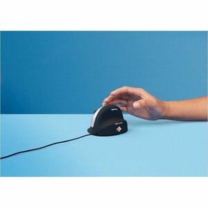 R-Go Tools Ergonomische Maus R-Go HE Break mit Pausensoftware, groß (Handlänge ≥ 185mm), für Linkshänder, verkabelt, schwa