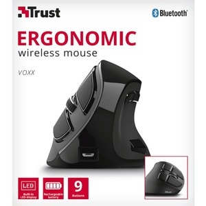 Trust Voxx Maus - Bluetooth/Radio-Frequenz - USB 2.0 Typ A - Optisch - 9 Taste(n) - Kabellos - 2,40 GHz - 2400 dpi Auflösu