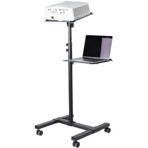 Mobiler Projektor und Laptopständer - Präsentationswagen (ADJPROJCART) - 2 Regal - 20 kg Kapazität - 4 Rollen - Stahl - 50