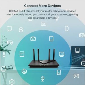 TP-Link Archer AX55 Wi-Fi 6 IEEE 802.11ax Ethernet Drahtlos Router - Dualband - 2,40 GHz ISM-Band - 5 GHz UNII-Band - 4 x 
