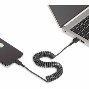 1m USB A auf USB C Kabel, Spiralkabel, USB 2.0 A zu Typ-C Ladekabel, robuste Aramidfaser, handy schnellladekabel - Cable f
