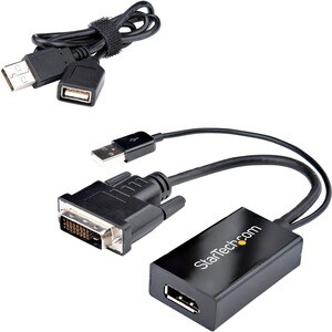 StarTech.com DVI auf DisplayPort Adapter mit USB Power - DVI-D zu DP Video Adapter - DVI zu DisplayPort Konverter - 1920 x