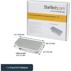 Adaptateur Multiport USB-C avec HDMI/VGA/mDP/DVI - Convertisseur USB Type C vers HDMI 1.4 ou mDP 1.2 (4K) - VGA/DVI 1080p 