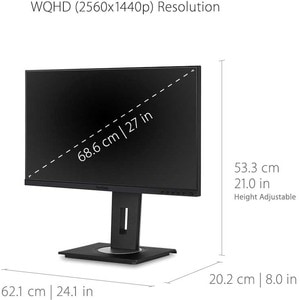 ViewSonic Graphic VG2755-2K 27 Zoll Class WQHD LED-Monitor - 16:9 Format - 68,6 cm (27 Zoll) Viewable - IPS-Technologie (I