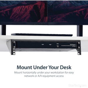 StarTech.com Support mural en acier pour rack 2U - 48 cm - 56,84 kg Max - 1