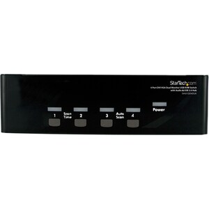 StarTech.com Commutateur KVM USB et double écran DVI / VGA à 4 ports avec audio et hub USB 2.0 - 4 Ordinateur(s) - 1 Utili