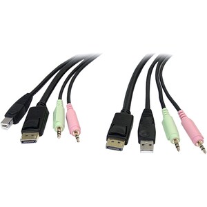 StarTech.com Câble de commutateur KVM DisplayPort®USB 4 en 1 de 1,8 m avec audio et microphone - 2e bout: 1 x 20-pin Displ