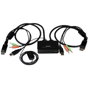 StarTech.com 2 Port USB HDMI KVM Switch mit Audio - Desktop Umschalter USB Powered - 1920x1200 - 2 Computer - 1 Lokaler Be