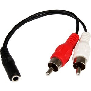 StarTech.com 15cm Audio Kabel 3,5mm Klinke auf 2x RCA/Cinch (Buchse/Stecker) - Cable for Audiogerät, iPod, MP3-Player - Ni
