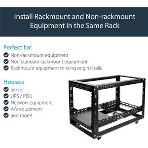 StarTech.com Feste, tiefenverstellbare 3U 19-Zoll-Universal Servergehäuseschienen. Typ: Regal-Schiene, Produktfarbe: Schwa
