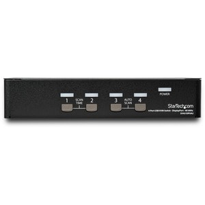 4 Port DisplayPort KVM Switch, 4K 60Hz, Einzelner DP 4K Bildschirm, Vier Port DP 1.2 KVM Switch mit integriertem USB 2.0 H