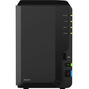  Synology DiskStation DS218 2 x Total Bays SAN/NAS-Speichersystem - Intel Celeron Dual-Core 2 GHz - 2 GB RAM - DDR3L SDRAM