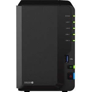 Synology DiskStation DS220+ 2 x Gesamtzahl Einschübe SAN/NAS-Speichersystem Celeron J4025 Dual-Core 2 GHz - 2 GB RAM - DDR