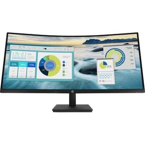 HP P34hc G4 34 Zoll Class WQHD Gekrümmter Bildschirm LCD-Monitor - 21:9 Format - Schwarz - 86,4 cm (34 Zoll) Viewable - Ve