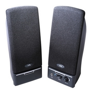 BLACK 2PC 4W SPEAKER SYSTEM VOL POWER HEADPHONE JACK RT SPEAKER