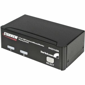 StarTech.com 2 Port VGA USB KVM Switch - VGA KVM Umschalter inkl. Kabel - 2 Computer - VGA, SVGA - 1920 x 1440 - 1U