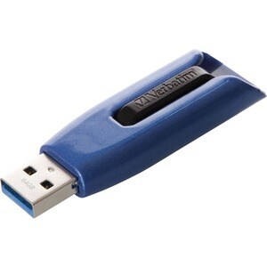 Verbatim Store 'n' Go V3 MAX 128 GB USB 3.0 Flash-Laufwerk - Blau, Schwarz - 175 MB/s Read Speed - 80 MB/s Write Speed - 1