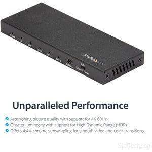 StarTech.com Répartiteur HDMI 1 entrée 4 sorties - Splitter HDMI 2.0 à 4 ports - 4K Ultra HD (UHD) 60 Hz - HDR - 4096 x 21