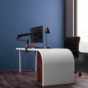 LX Monitor Arm in Schwarz - Monitor Tischhalterung mit patentierter CF-Technologie für Bildschirme bis 34 Zoll, 33cm Höhen