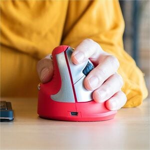 R-Go Tools R-Go HE Sport, Ergonomische Maus, Mittel (Handlänge 165-185mm), linkshändig, Bluetooth, Rot. Formfaktor: Linksh