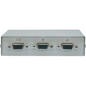 2-PORT VGA/SVGA VIDEO SWITCH MANUAL PUSH SWITCH METAL 3XHD15