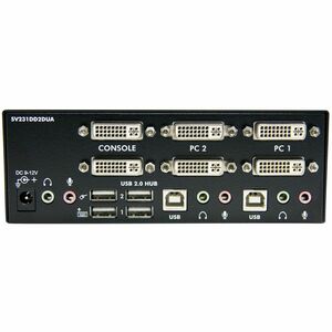 StarTech.com 2 Port DVI USB KVM Switch mit Audio und USB 2.0 Hub - 2 Computer - QXGA - 2048 x 1536 - 6 x USB - Desktop