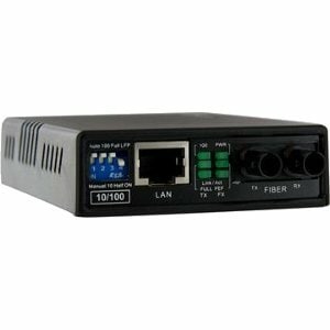 StarTech.com 10/100 Mbit/s Fast Ethernet Multimode ST LWL / Glasfaser Kupfer Medienkonverter - 2km - 2 Anschluss(e) - 1 x 
