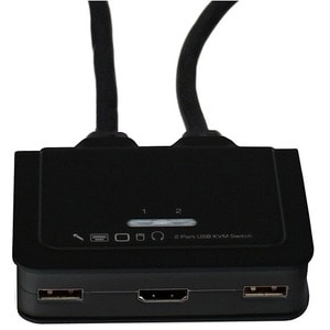 StarTech.com 2 Port USB HDMI KVM Switch mit Audio - Desktop Umschalter USB Powered - 1920x1200 - 2 Computer - 1 Lokaler Be