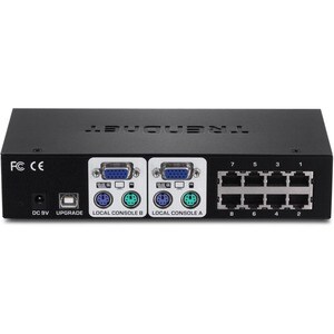 TRENDnet KVM-Switchbox - 8 Computer - 8 x Netzwerk (RJ-45)PS/2-PortUSBVGA