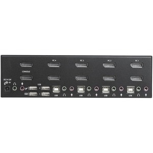 StarTech.com 4 Port Dual DisplayPort KVM Switch - DisplayPort 1.2 KVM - 4K 60Hz - 4 Computer - 1 Lokaler Benutzer(n) - 384