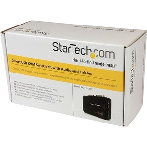 StarTech.com Kit commutateur KVM USB VGA à 2 ports avec audio et câbles - Switch KVM - Noir - 2 Ordinateur(s) - VGA - 2048