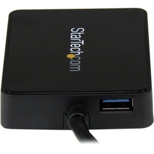 StarTech.com USB 3.0 auf Dual Port Gigabit Ethernet LAN Adapter mit USB-Port - Schwarz - USB - 2 Anschluss(e) - 2 - Twiste