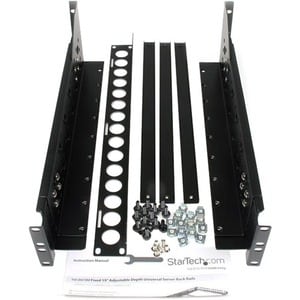 StarTech.com Feste, tiefenverstellbare 3U 19-Zoll-Universal Servergehäuseschienen. Typ: Regal-Schiene, Produktfarbe: Schwa