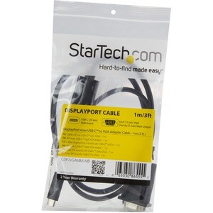 Adaptateur USB-C vers VGA 1m - Câble Actif USB-C à VGA - 1080p - Compatible TB3 - Câble USB-C à VGA - DP Alt Mode HBR2 - 2