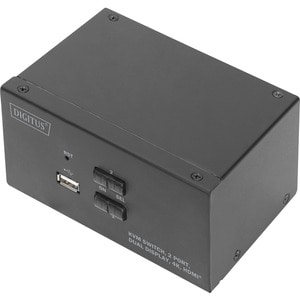 Digitus KVM-Switch, 2-Port, Dual-Display, 4K, HDMI®. Tastatur Porttyp: USB, Maus-Porttyp: USB, Video Porttyp: HDMI. HD-Typ
