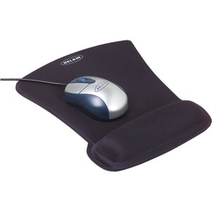 BLACK WAVE REST GEL CUSHION MOUSE PAD W/ WRIST REST ROHS