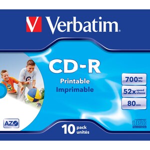 CDR 80MIN 700MB 40X FAST DRY PRINTSURFACE 10ER PACK JC