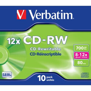 CDRW 80MIN 700MB 10XSPEED 10PK SCATCH RESISTANT
