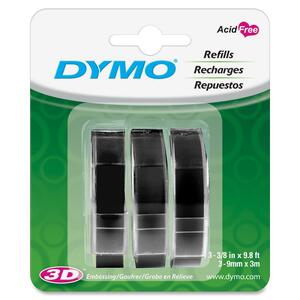 3PK BLACK EMBOSSING TAPE 9MMX3M BLACK