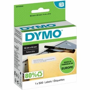 DYMO LW - Mehrzwecketiketten - 19 x 51 mm - S0722550. Produktfarbe: Weiß, Etikettentyp: Selbstklebendes Druckeretikett, Ma