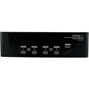 StarTech.com Commutateur KVM USB et double écran DVI / VGA à 4 ports avec audio et hub USB 2.0 - 4 Ordinateur(s) - 1 Utili