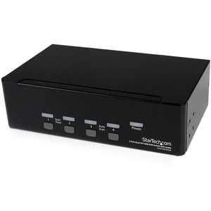 StarTech.com 4 Port Dual DVI USB KVM Switch w/ Audio & USB Hub - 4 Ordinateur(s) - 1 Utilisateur(s) local - QXGA - 2048 x 